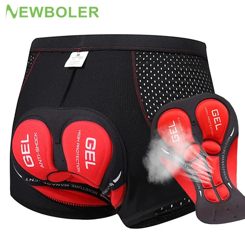 Padded Cycling Shorts 5D Gel - NEWBOLER MTB-fietsbroek voor heren, 5D gel-gevoerd,